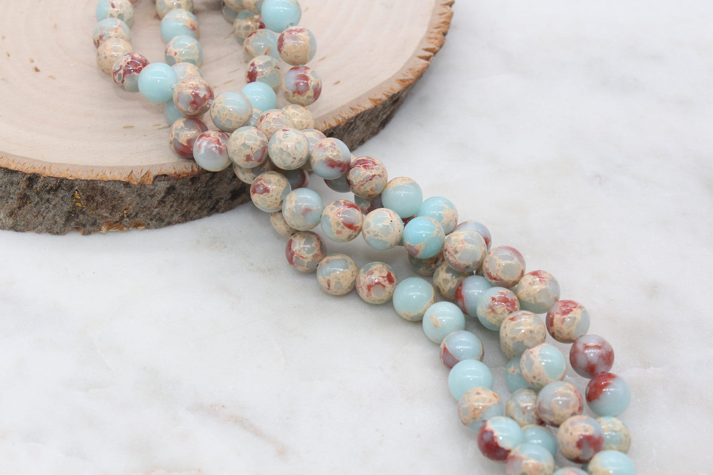 Sea Sediment Jasper Beads, Impression Jasper, Gemstone Smooth Round Beads, Sizes 6mm 8mm 10mm , Full Strand 15.5 inch, #149