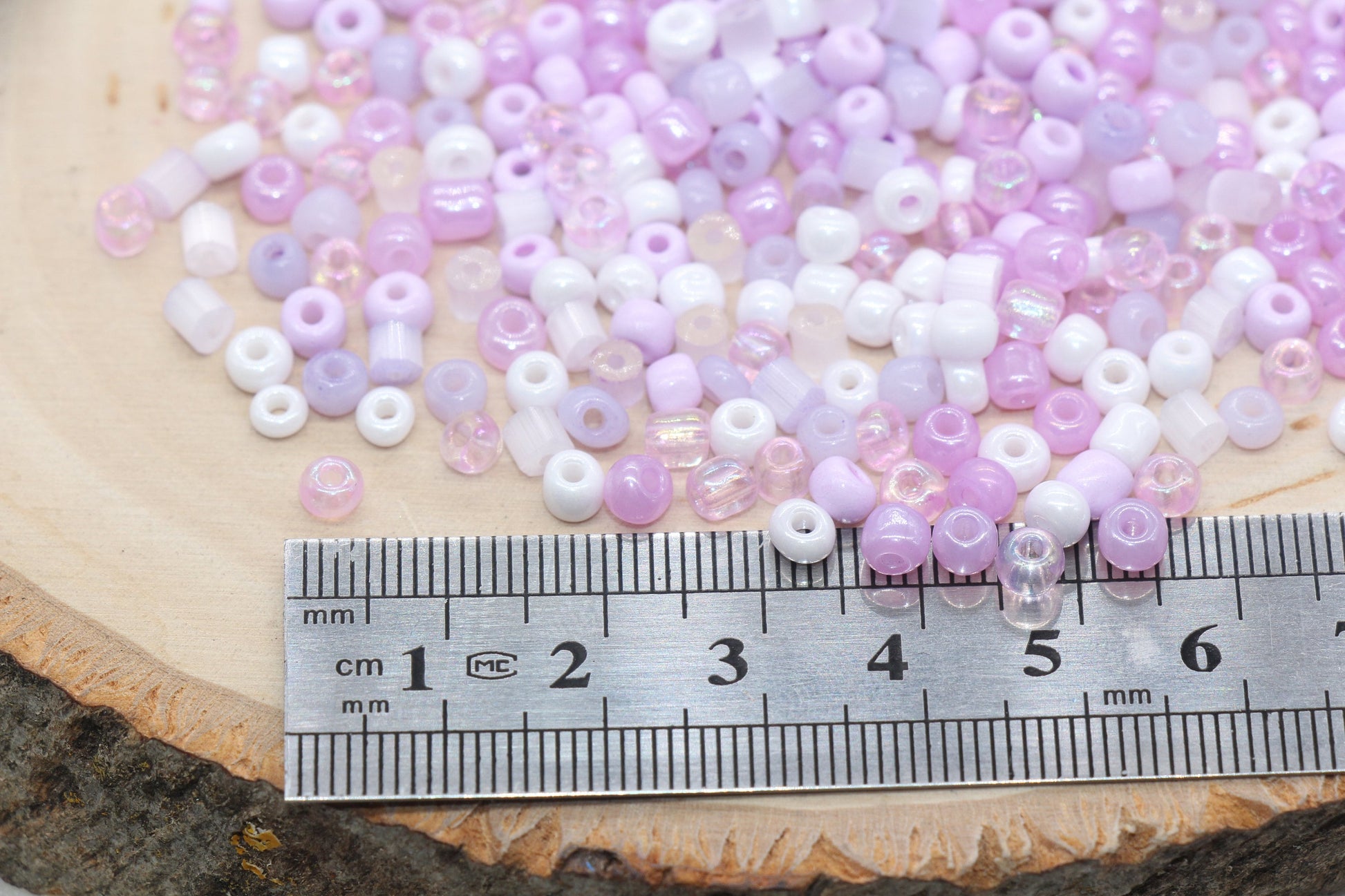 Mix Purple and White Glass Seed Beads, 4mm 6/0 Glass Seed Beads, Multicolor Seed Beads, Rocailles Beads, Bracelet Beads, #3061