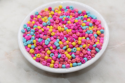 Mix Matte Glass Beads, 4mm 6/0 Glass Round Beads, Frosted Multicolor Seed Beads, Rocailles Beads, Beading Supplies, Bracelet Beads #3065