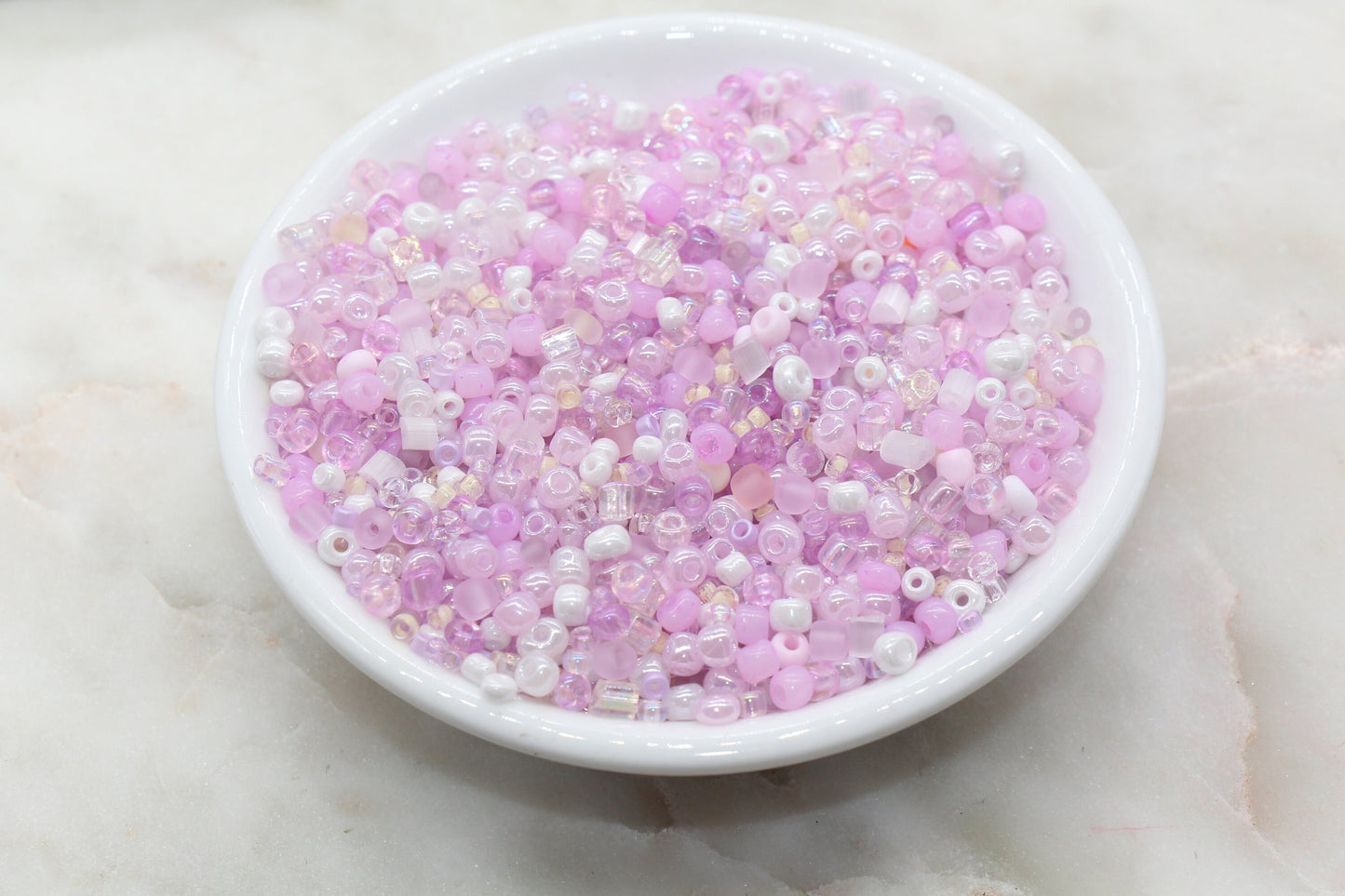 Mix Pink and Purple Glass Seed Beads, 3mm- 4mm Glass Seed Beads, Multicolor Seed Beads, Rocailles Beads, Bracelet Beads #3070