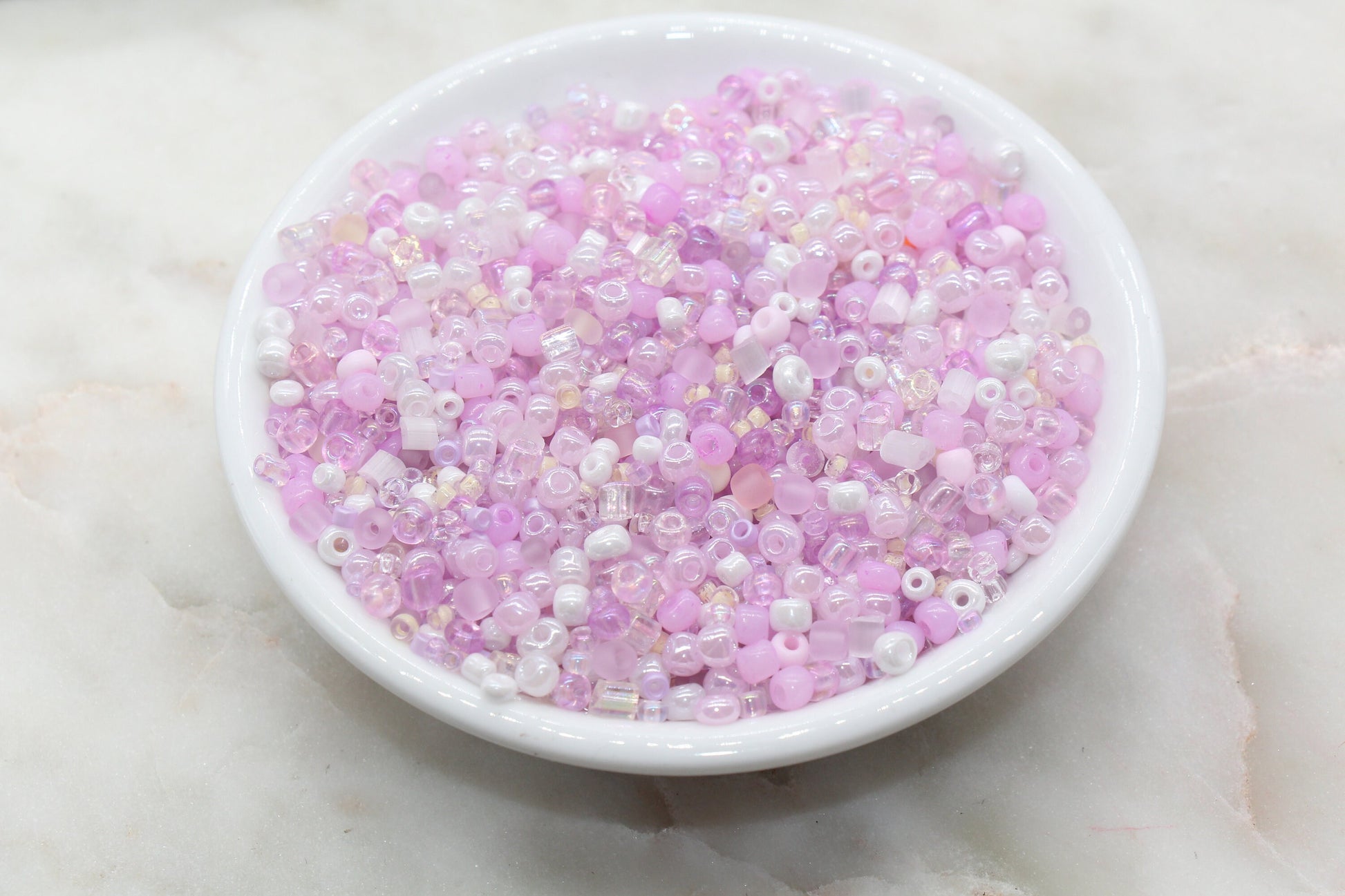 Mix Pink and Purple Glass Seed Beads, 3mm- 4mm Glass Seed Beads, Multicolor Seed Beads, Rocailles Beads, Bracelet Beads #3070