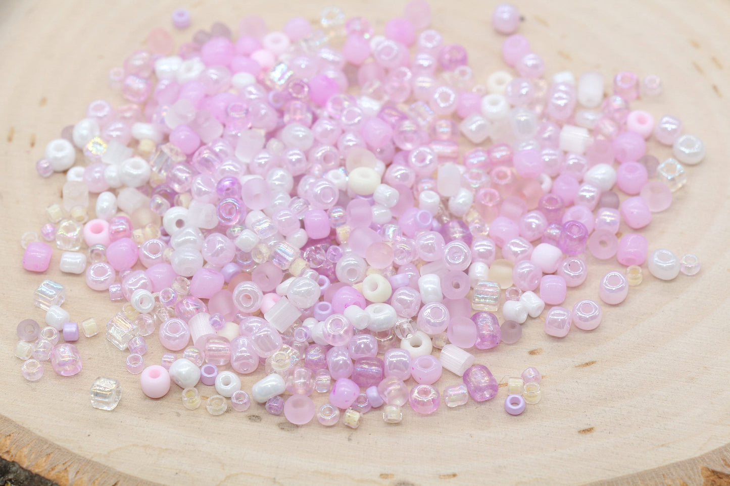 Mix Pink and Purple Glass Seed Beads, 3mm- 4mm Glass Seed Beads, Multicolor Seed Beads, Rocailles Beads, Bracelet Beads #3070