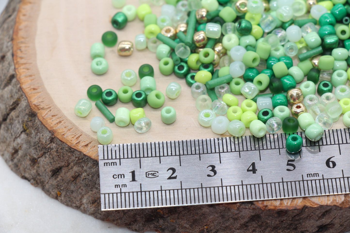 Mix Green and Gold Glass Seed Beads, Size 4mm 6/0 Glass Seed Beads, Multicolor Seed Beads, Rocailles Beads, Bracelet Beads #3085