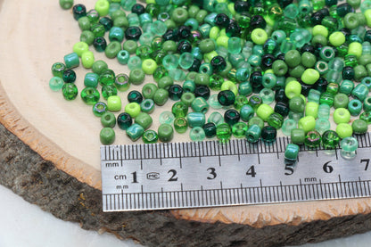 Mix Green Glass Seed Beads, Size 4mm 6/0 Glass Seed Beads, Multicolor Seed Beads, Rocailles Beads, Bracelet Beads #3100