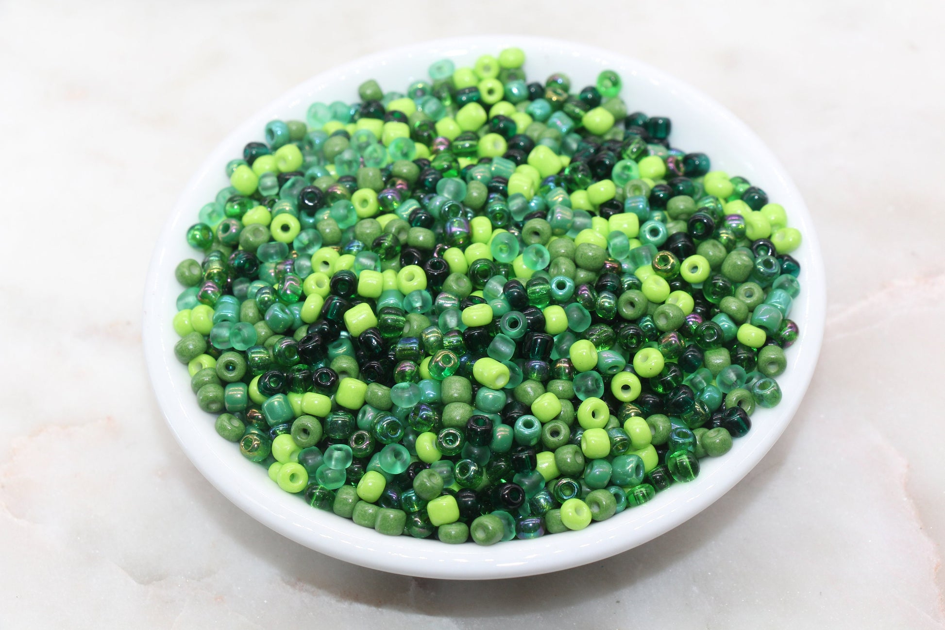 Mix Green Glass Seed Beads, Size 4mm 6/0 Glass Seed Beads, Multicolor Seed Beads, Rocailles Beads, Bracelet Beads #3100