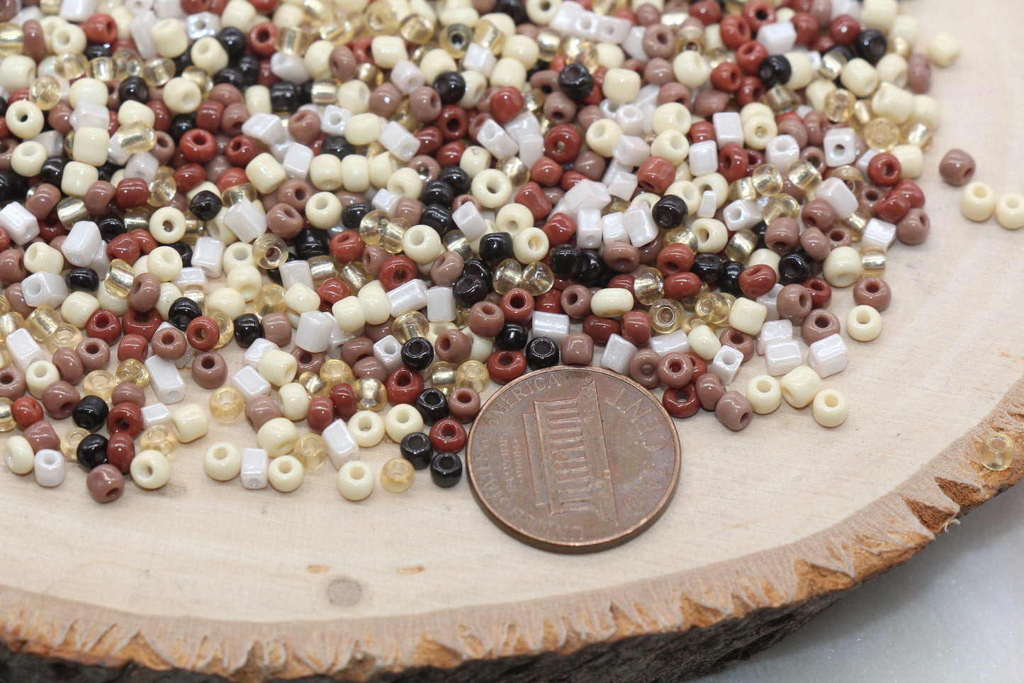 Mix Glass Seed Beads, 3mm Brown Mix Glass Seed Beads, Rocailles Beads, Beading Supplies, Bracelet Beads, Jewelry Making Beads #3115