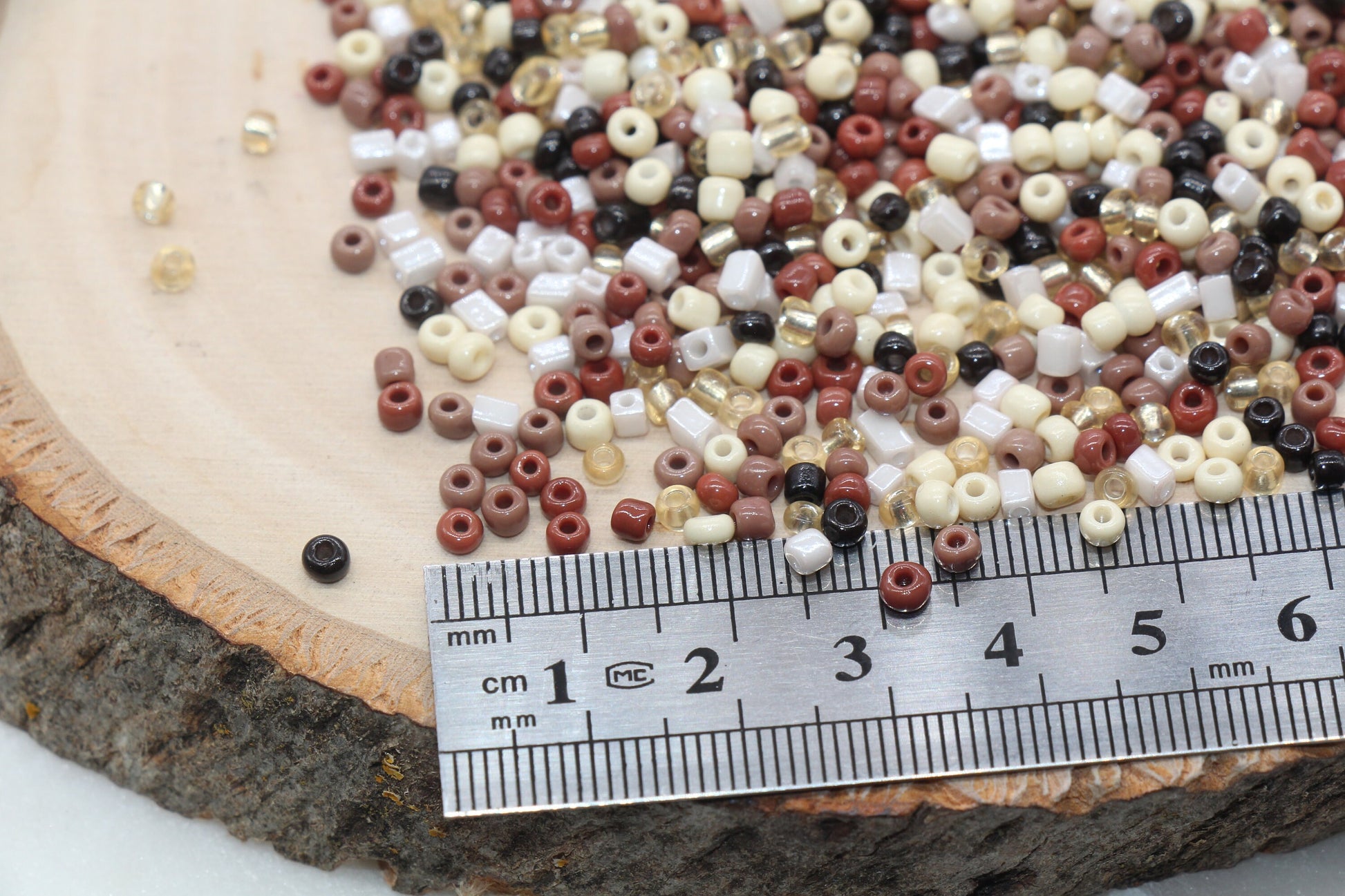 Mix Glass Seed Beads, 3mm Brown Mix Glass Seed Beads, Rocailles Beads, Beading Supplies, Bracelet Beads, Jewelry Making Beads #3115