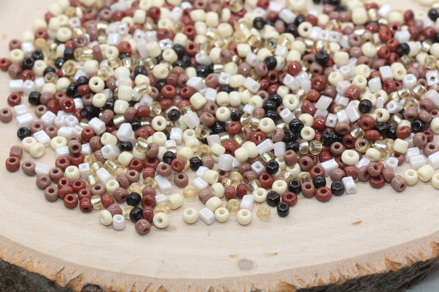 Mix Glass Seed Beads, 3mm Brown Mix Glass Seed Beads, Rocailles Beads, Beading Supplies, Bracelet Beads, Jewelry Making Beads #3115