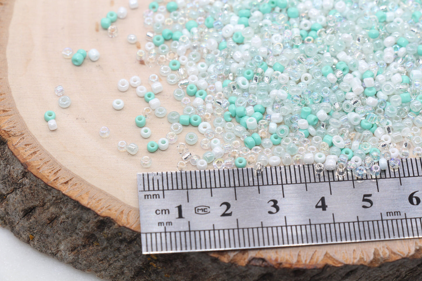 Mix Glass Seed Beads, 2mm Blue and White Mix Glass Seed Beads, Rocailles Beads, Beading Supplies, Bracelet Beads, Jewelry Making Beads #3116