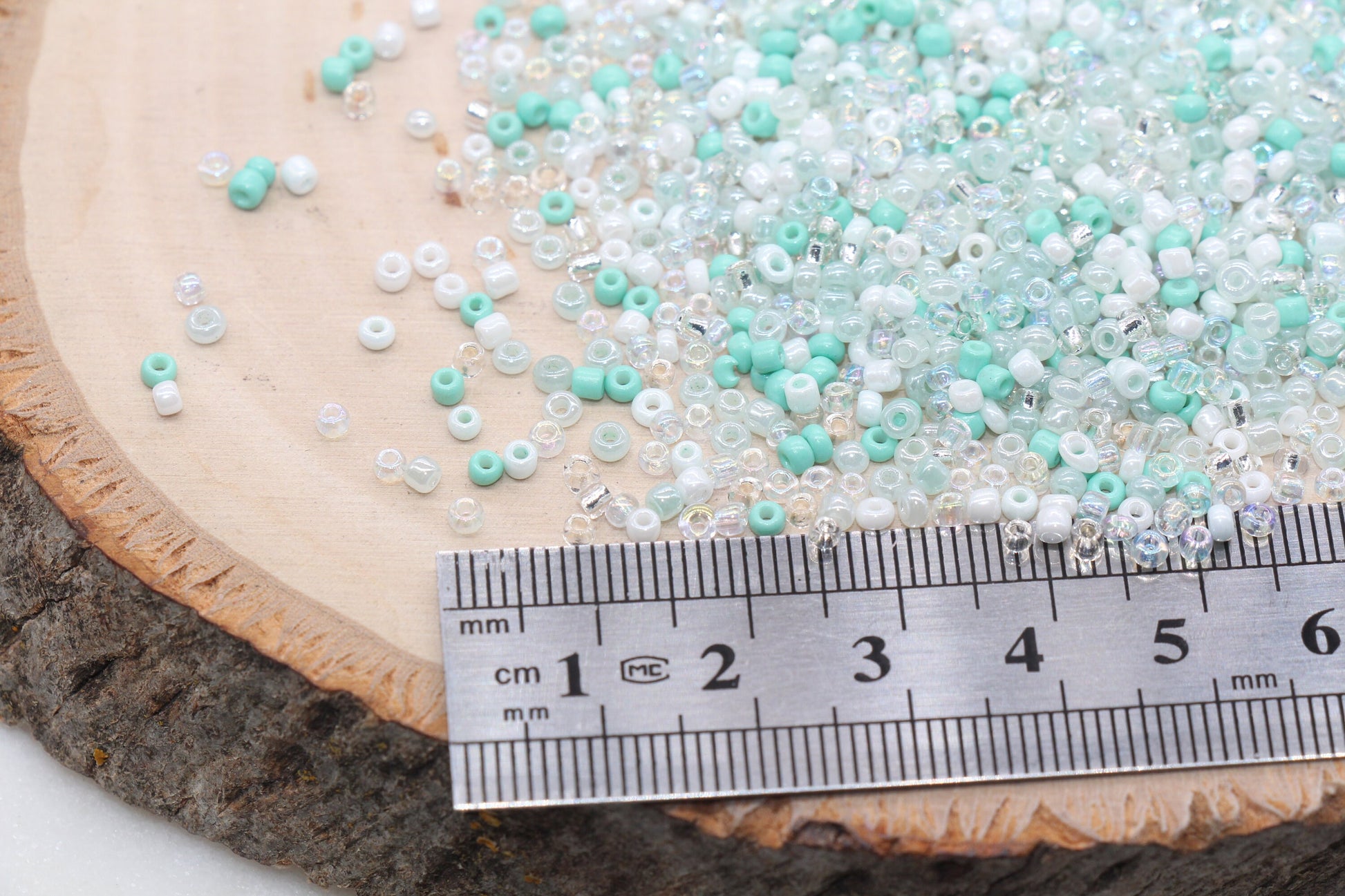 Mix Glass Seed Beads, 2mm Blue and White Mix Glass Seed Beads, Rocailles Beads, Beading Supplies, Bracelet Beads, Jewelry Making Beads #3116