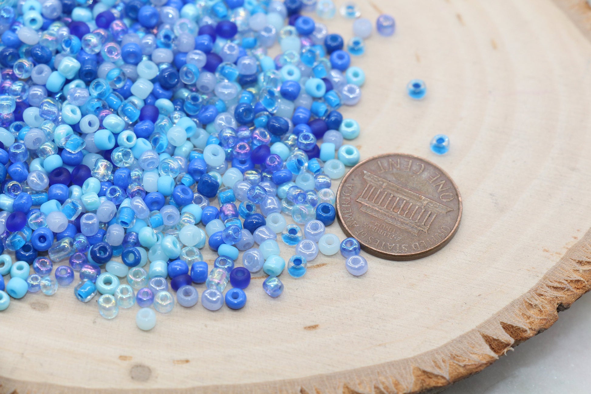 Mix Blue Glass Seed Beads, 3mm Glass Seed Beads, Rocailles Beads, Beading Supplies, Bracelet Beads, Jewelry Making Beads #3122