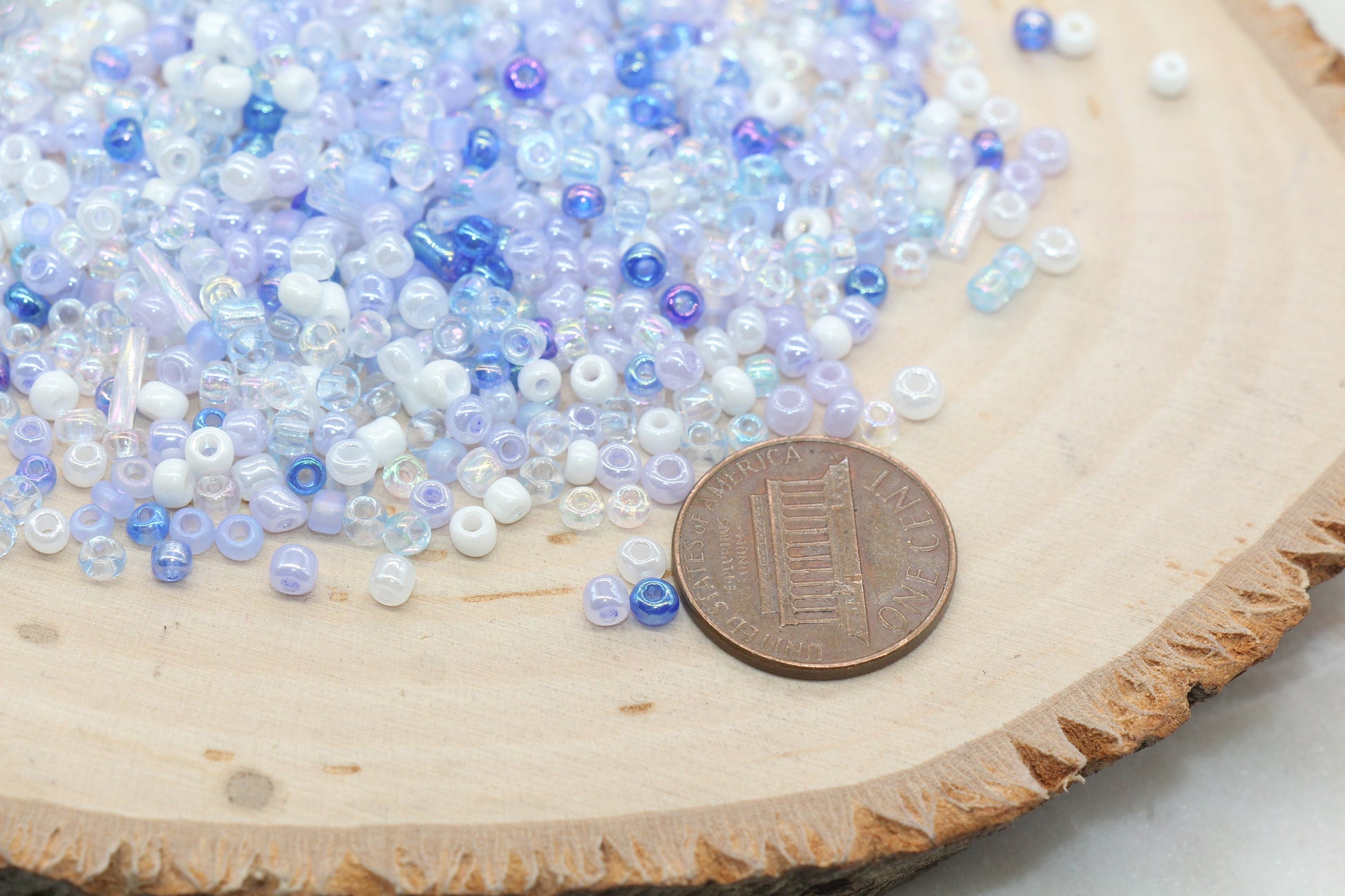 Mix Blue and White Glass Seed Beads, 3mm Glass Seed Beads, Rocailles Beads, Beading Supplies, Bracelet Beads, Jewelry Making Beads #3123