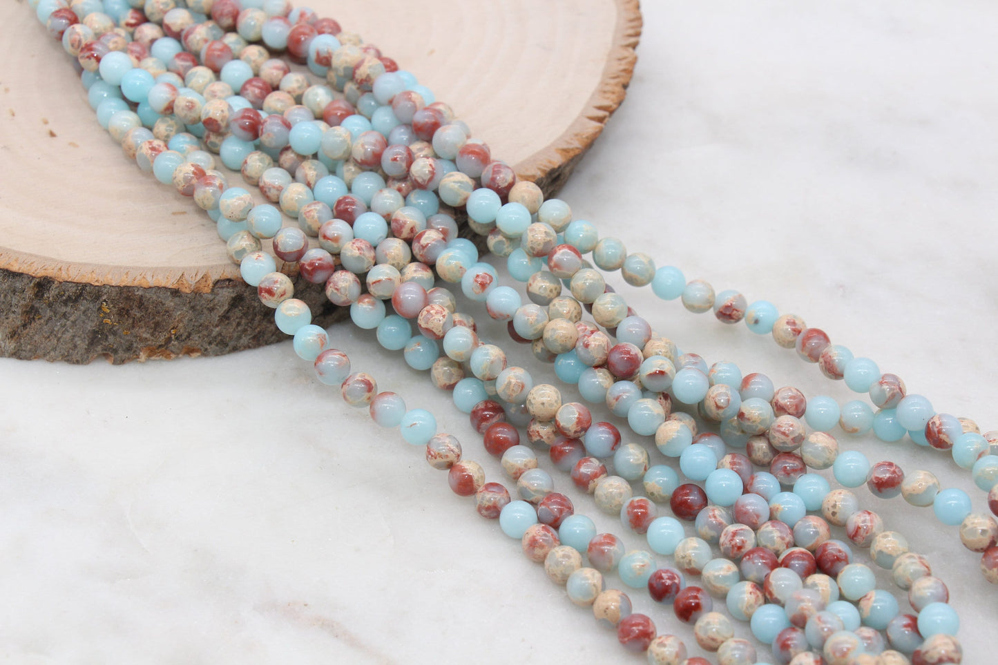 Sea Sediment Jasper Beads, Impression Jasper, Gemstone Smooth Round Beads, Sizes 6mm 8mm 10mm , Full Strand 15.5 inch, #149